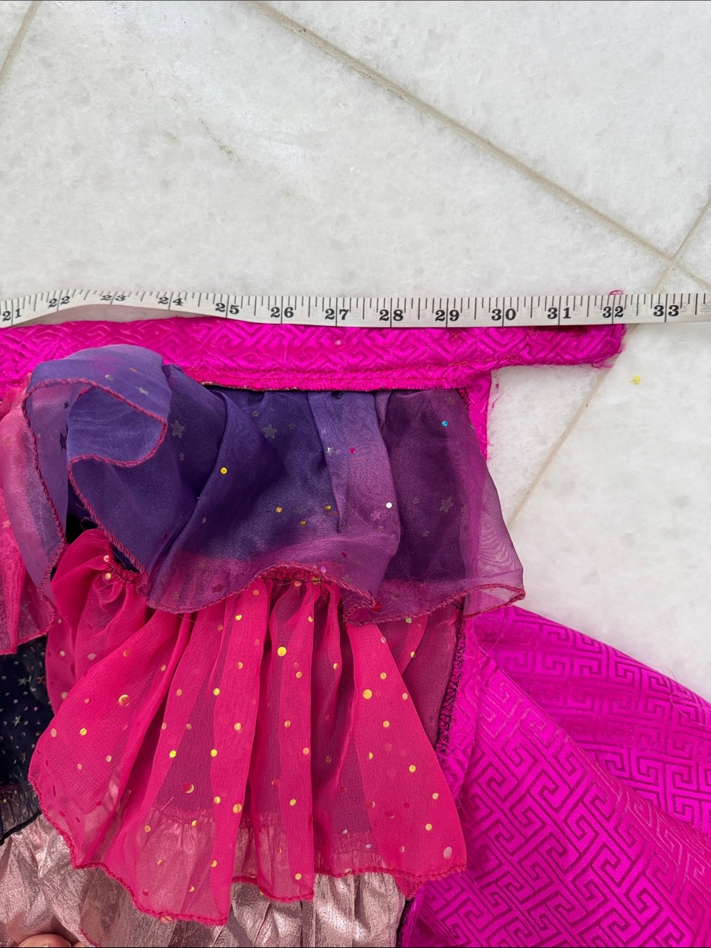 Fuchsia Multi-Tier Ruffled women party skirt - Picture 7 of 7